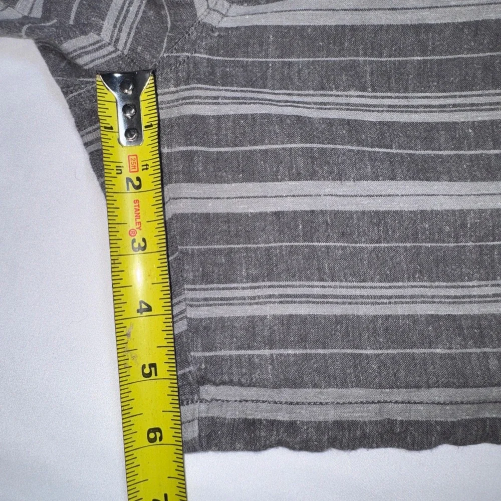 Patagonia Mens Hemp Organic Cotton Striped Shorts Grey L Drawstring 6.5 Inseam